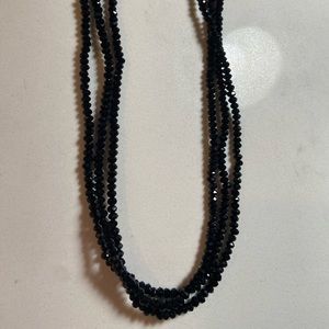 Beautiful Black Bead Necklace - 3 Strands 20”